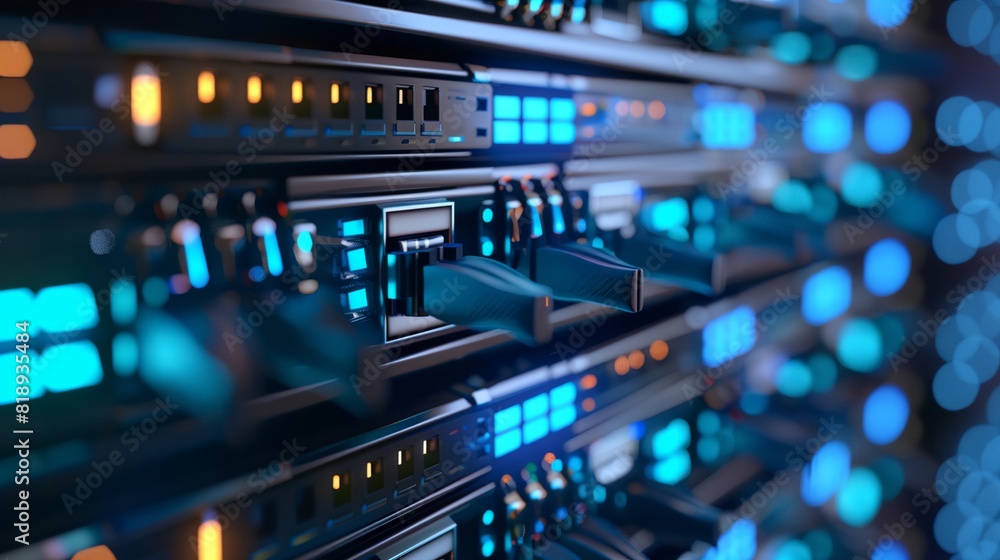 a close up of a server with many different colors of lights on it's sides a close up of a server with many different colors of lights on it's sides