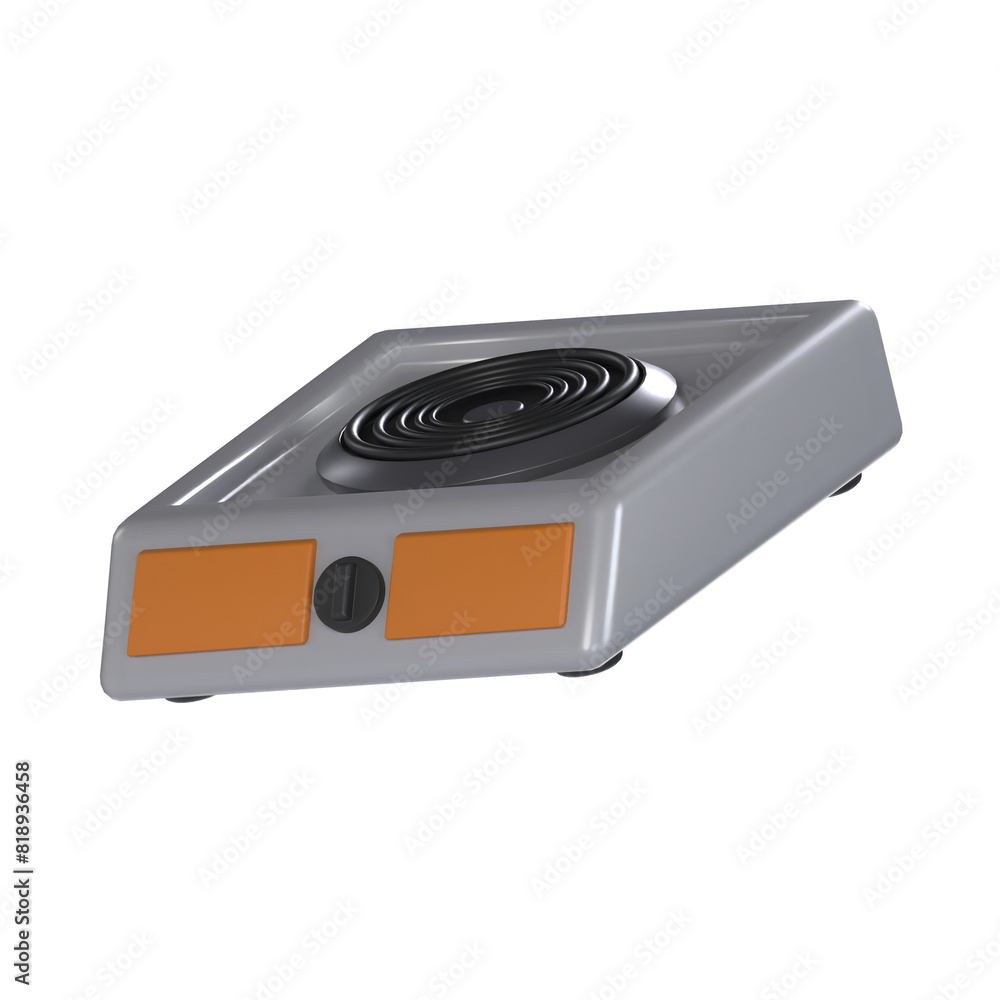 Fototapeta premium Gas Range 3D illustration Icon Smart Home with Transparent Background