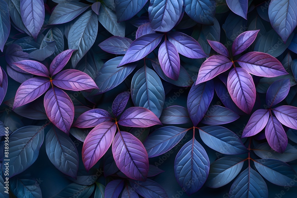 Vibrant Purple and Blue Leaves Pattern - Nature Background for Prints, Home Decor, Design Projects Vibrant Purple and Blue Leaves Pattern - Nature Background for Prints, Home Decor, Design Projects