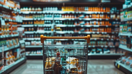 grocery cart in a grocery store photo