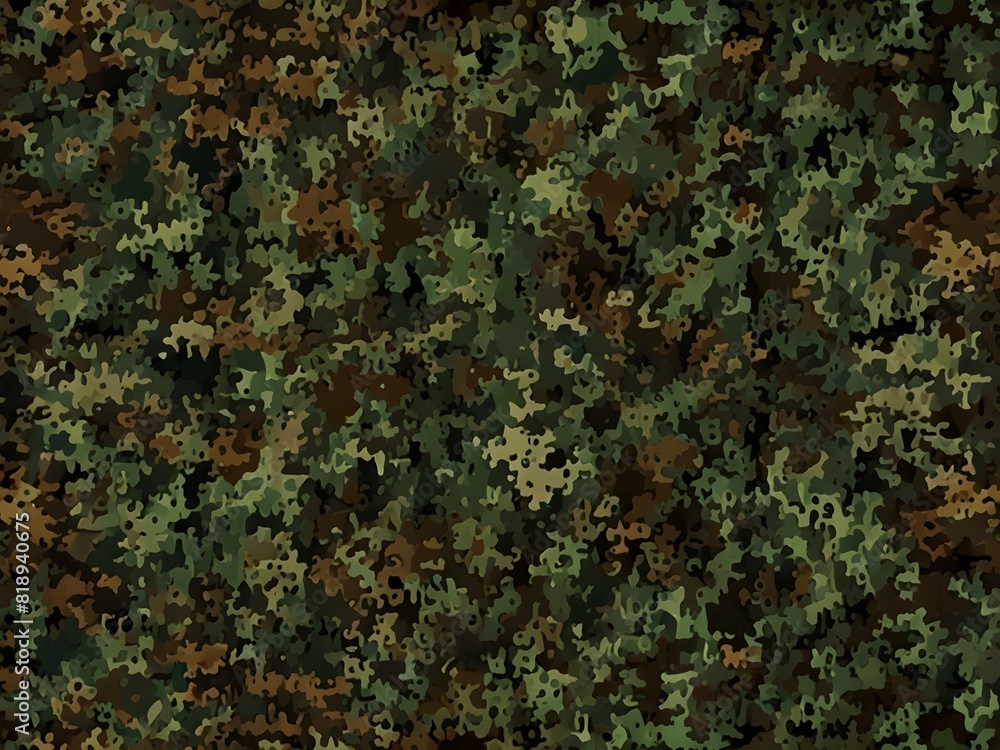 Digital camouflage, green and brown, military texture, generative AI Digital camouflage, green and brown, military texture, generative AI