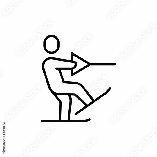 water skiing sport sea beach icon
