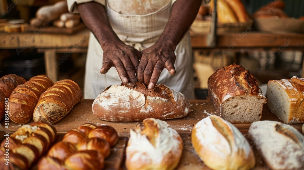 A Baker Crafting Artisan Bread