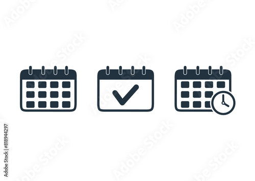 Calendar Vector Icon With White Islolated Background calendar vector illustration
 photo