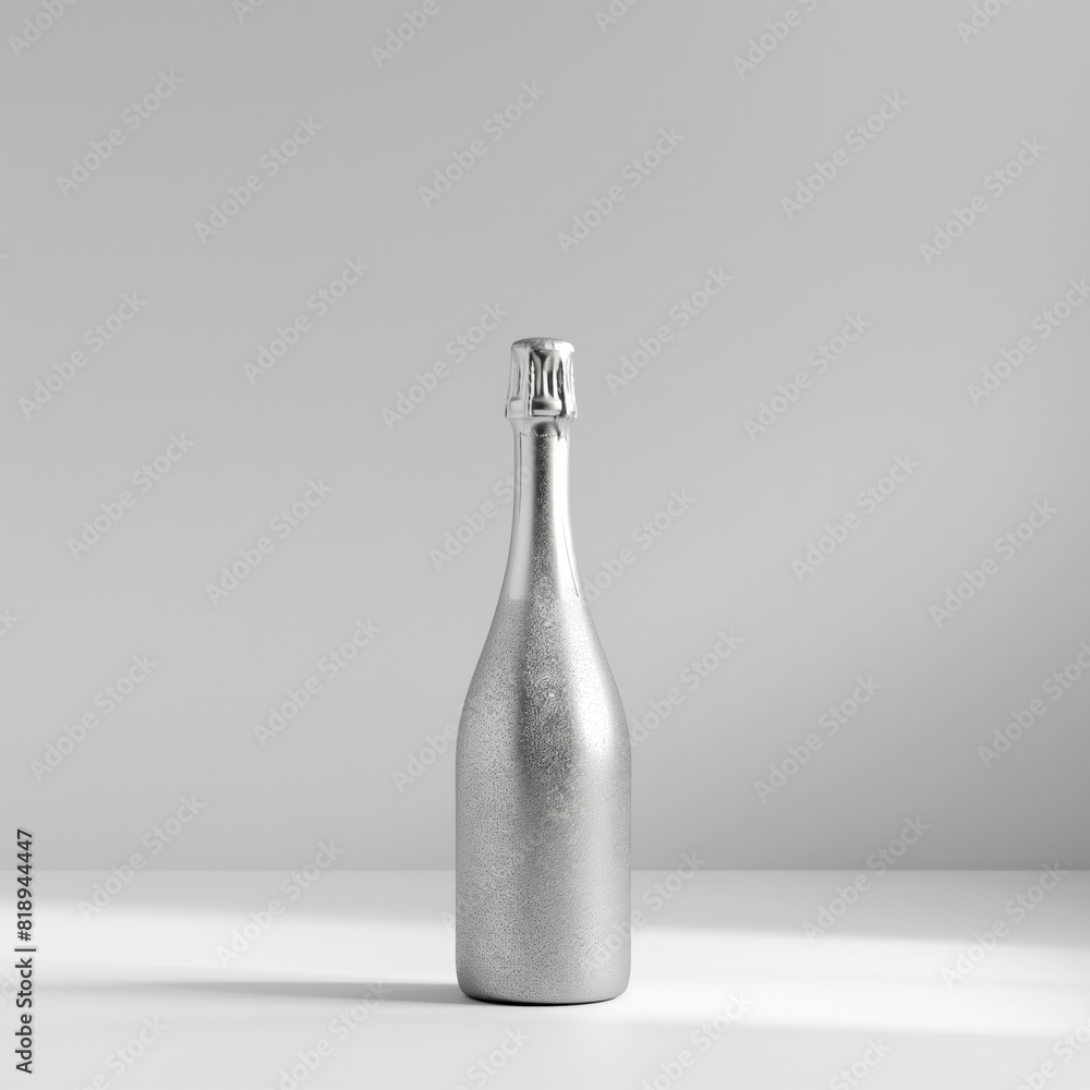 a silver bottle of champagne on a white background a silver bottle of champagne on a white background