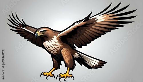 A bold icon of a hawk with sharp talons upscaled_3