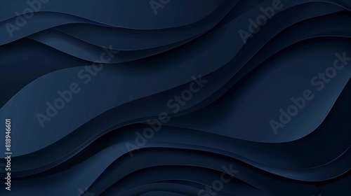 Elegant wavy vector background featuring dark blue paper waves. 