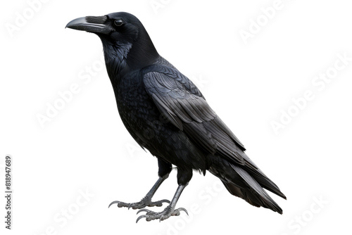 Black crow isolated on transparent background