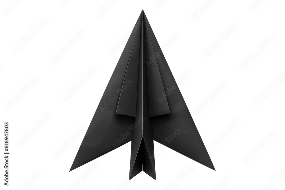 Black paper plane isolated on transparent background Black paper plane isolated on transparent background