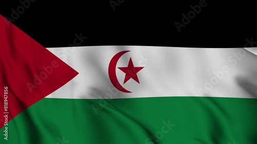 Sahrawi Arab Democratic Republic Flag Waving Animation seamless loop. 4k photo