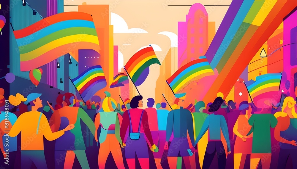 Vibrant Pride Parade Celebrating LGBTQ Communitys Unity and Freedom