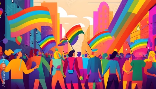 Vibrant Pride Parade Celebrating LGBTQ Communitys Unity and Freedom © Zqqx