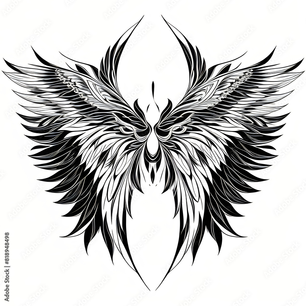 Mystical Phoenix Wing Design.
This striking black and white illustration features an intricate phoenix wing design, perfect for tattoos, fantasy art projects, and emblematic themes. Mystical Phoenix Wing Design.
This striking black and white illustration features an intricate phoenix wing design, perfect for tattoos, fantasy art projects, and emblematic themes.