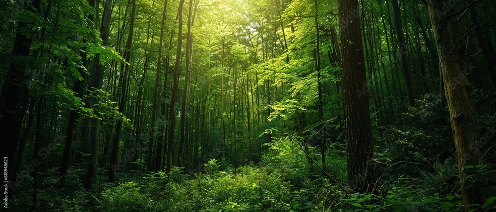 Obraz premium Green forest ultrawide wallpaper