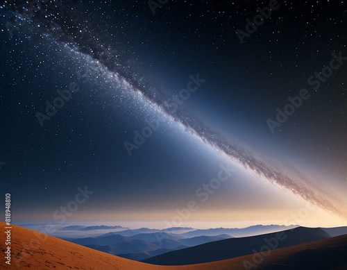 Image of the Milky Way as seen from Earth, with a dense band of stars and cosmic dust stretching diagonally across the sky