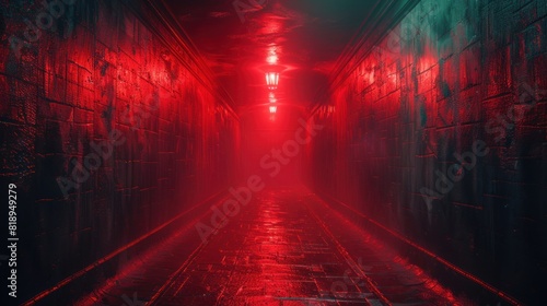 frontal photo of stage floor in dark room, red lights, mist, Cinematic, Photoshoot, Shot on 65mm lens, Shutter Speed 1 4000, F 1.8 White Balance, 32k, Super-Resolution, Pro Photo RGB, Half rear Light photo