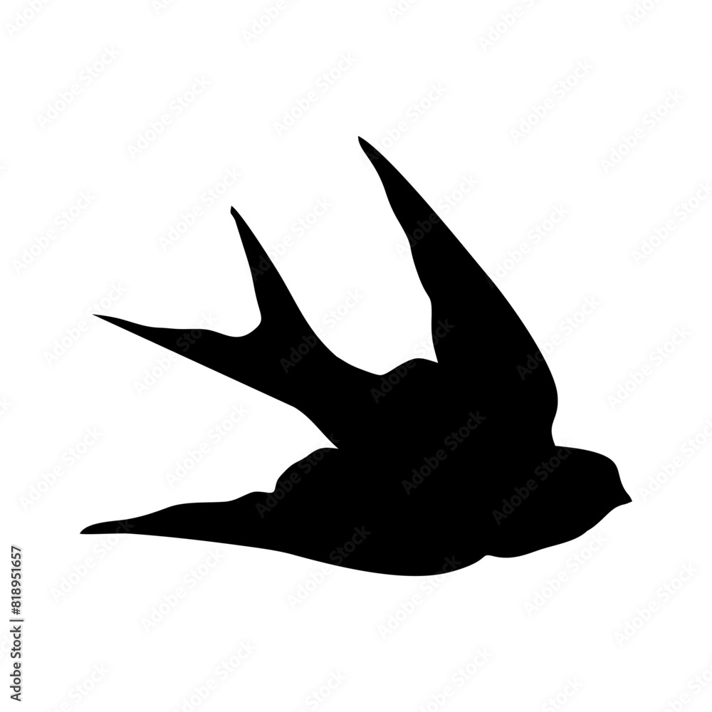 black silhouette or illustration of a swallow black silhouette or illustration of a swallow