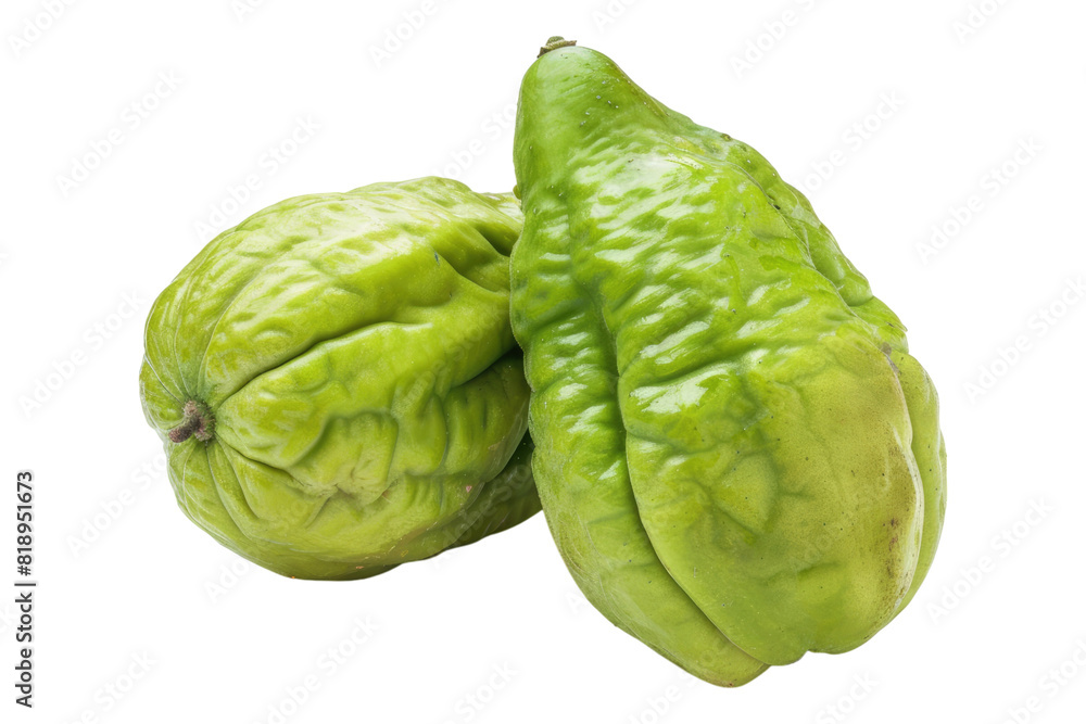 Fototapeta premium Chayote fruits isolated on transparent background
