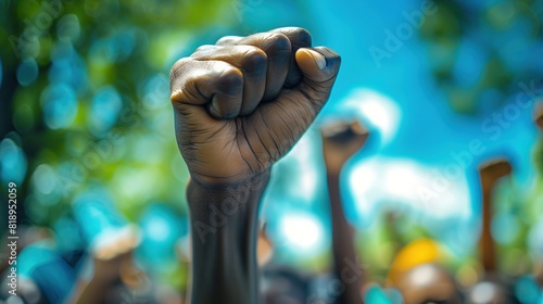 Fist protest hand activist people social fight crowd civil women  © Ali Clicks