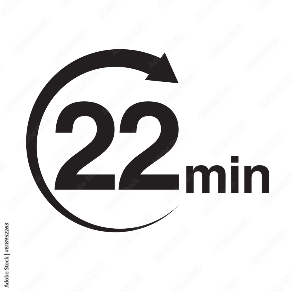 22 minute arrow timer icon vector illustration eps 22 minute arrow timer icon vector illustration eps