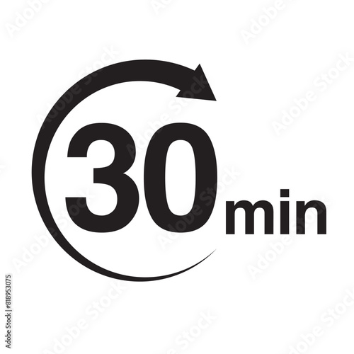 30 minute arrow timer icon vector illustration eps
