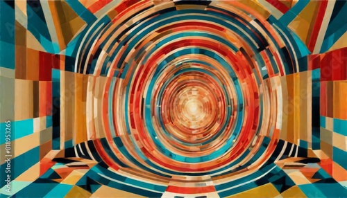 A striking visual of a kaleidoscopic tunnel illusion, rich in geometric patterns and a spectrum of colors.. AI Generation