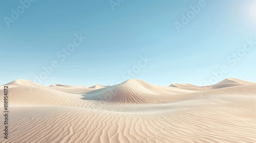 Nature and Landscapes Desert  A 3D copy space background of a vast desert landscape