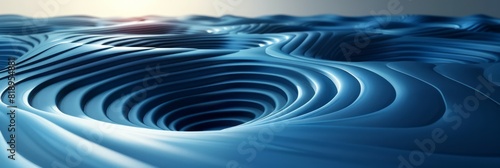 A computer generated depiction of a powerful wave in the ocean