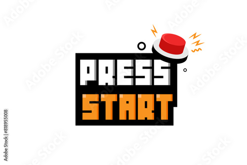 Press start text message screen and red button.