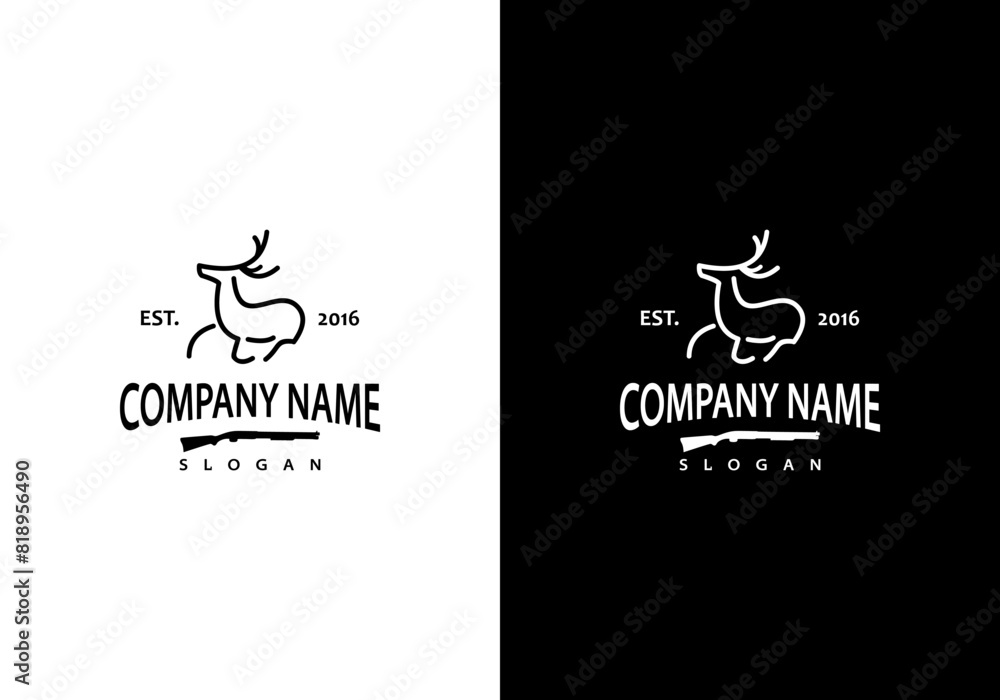 vector template simple design of deer and rifle logo vector template simple design of deer and rifle logo
