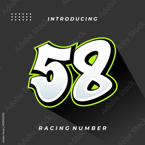 Premium Decal Racing Number Vector Template