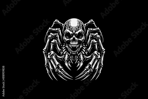 Skull spider dark art Vector Graphic  Illustration