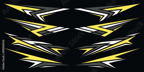 Sport car decal stripes. Speed lines, Sports stripes, racing tuning strips and car sticker vector set. Vector illustration	

