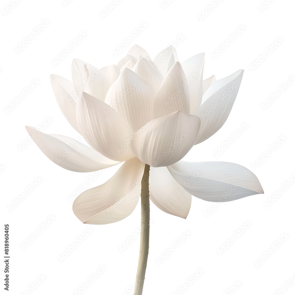 Fototapeta premium white lotus flower, png on transparent background. For banner, design, spa, presentation, interior, shop