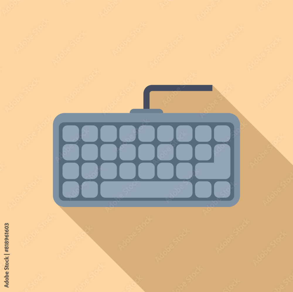 Modern flat design of a computer keyboard with a shadow, on a beige background Modern flat design of a computer keyboard with a shadow, on a beige background
