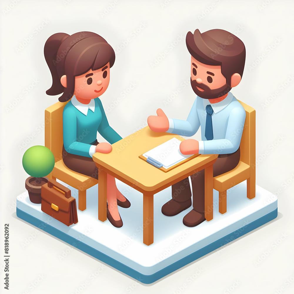 3D Flat Icon: Single Mother Partner Leading Cohabitation Parenting Discussion, Emphasizing Family Inclusion Shared Parenting Roles Cartoon Isometric Scene 3D Flat Icon: Single Mother Partner Leading Cohabitation Parenting Discussion, Emphasizing Family Inclusion Shared Parenting Roles Cartoon Isometric Scene