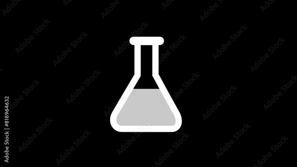 Test tube and flask chemical laboratory test icon animation best object on black and white 4K Video motion graphic animation Test tube and flask chemical laboratory test icon animation best object on black and white 4K Video motion graphic animation