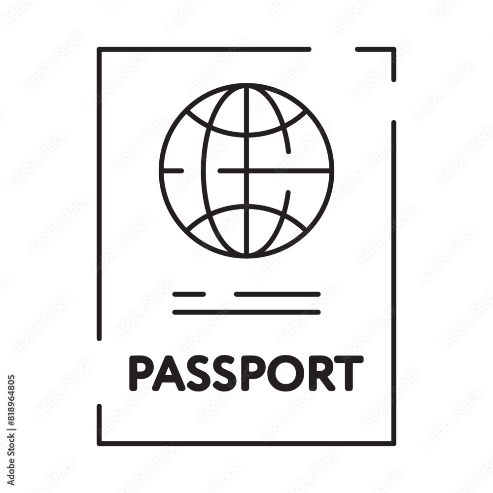 Travel Related Vector Line Icon. Contains such Icons as Luggage, Passport, Sunglasses and more. Summer vacation elements Travel Related Vector Line Icon. Contains such Icons as Luggage, Passport, Sunglasses and more. Summer vacation elements