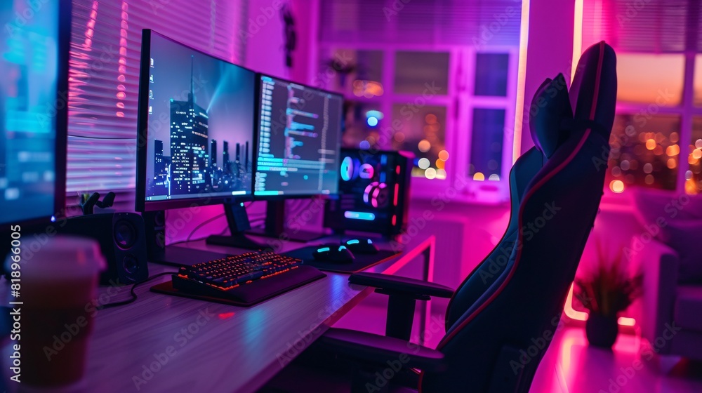 a computer desk with a monitor, keyboard and mouse a computer desk with a monitor, keyboard and mouse