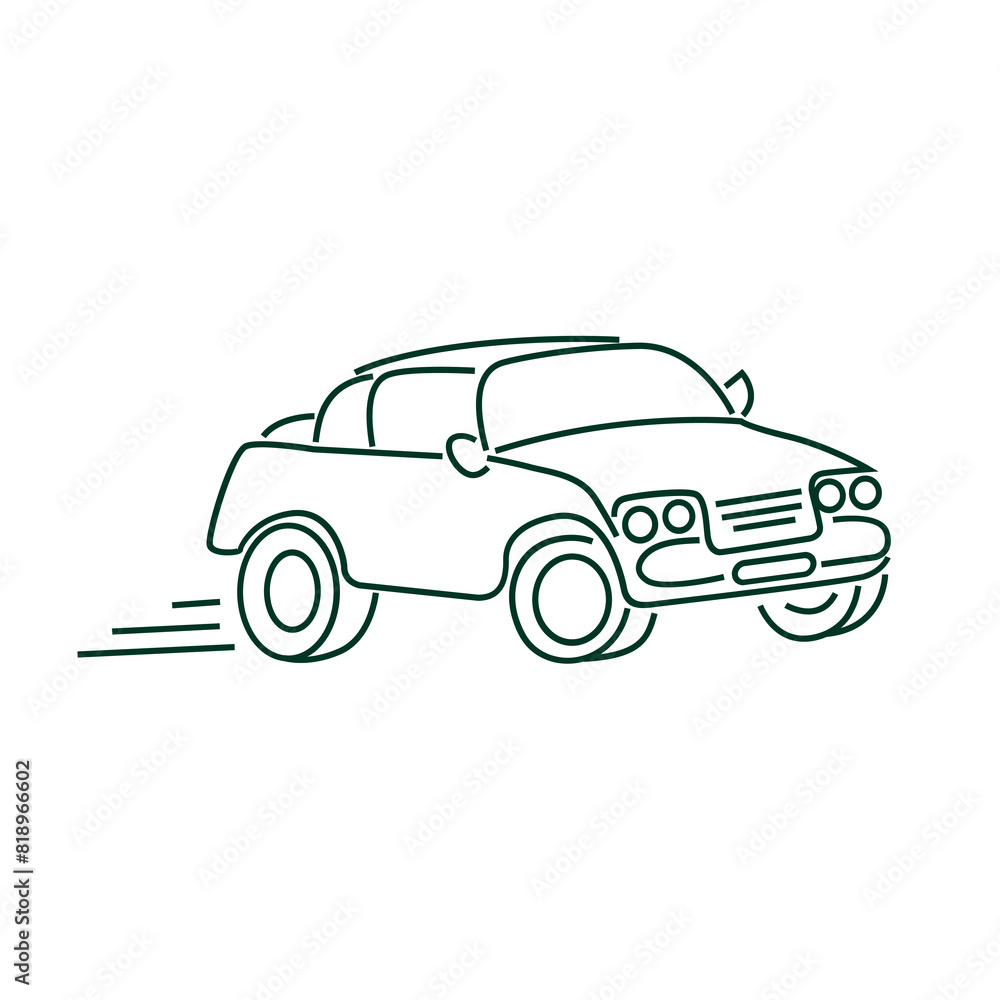 line sketch of a car vector design for children's drawing sketches, children's color book etc. line sketch of a car vector design for children's drawing sketches, children's color book etc.