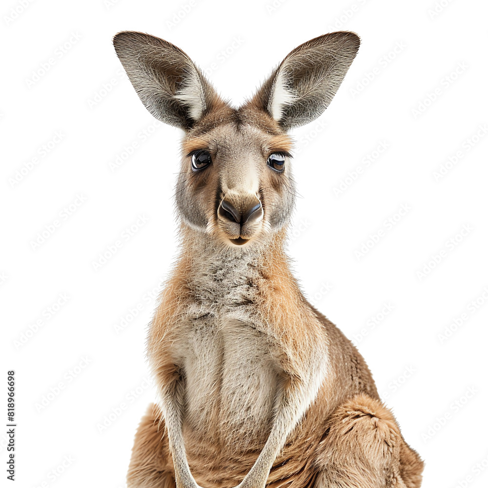 Fototapeta premium A large kangaroo, animal, hopping marsupial native to Australia, PNG.