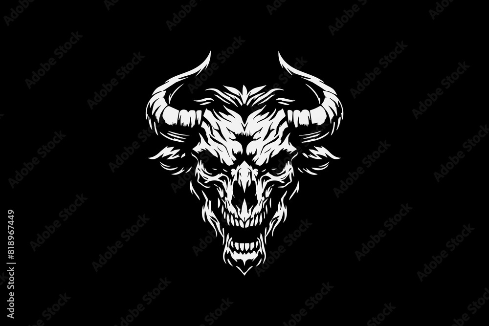 dark art skeleton mosnter bull vector design dark art skeleton mosnter bull vector design