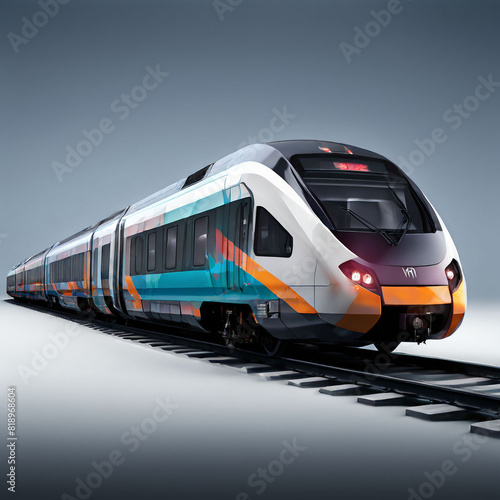 Modern train without background