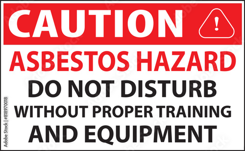 Asbestos hazard warning sign notice vector.eps
