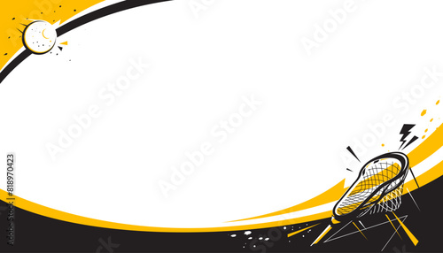 Lacrosse stick and ball design with empty space. Sport concept