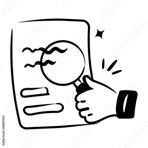 A customizable doodle icon of proofreading