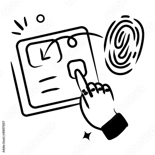 Ready to use doodle icon of biometric scan 