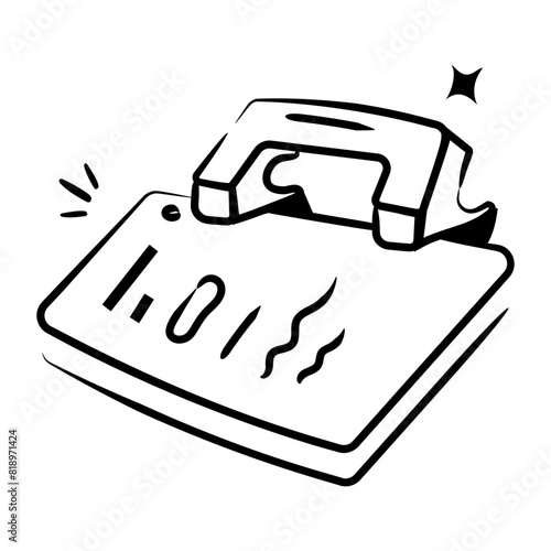 A handy doodle icon of paper puncher 