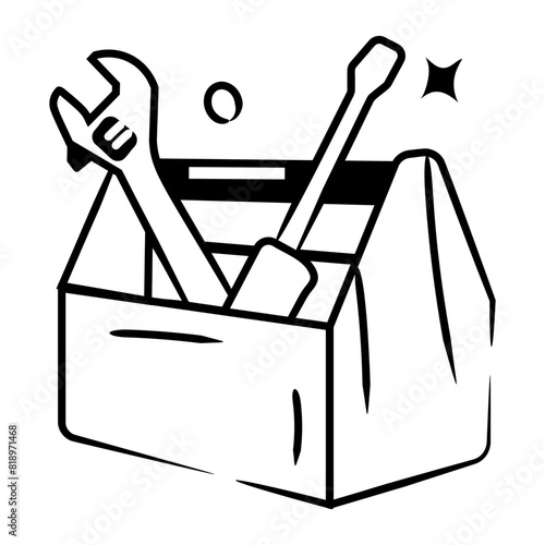 Grab this doodle icon of toolbox 