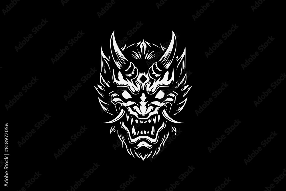 Fototapeta premium Monster oni mask vector design